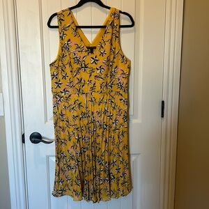 Banana Republic Factory Yellow Floral Midi Dress